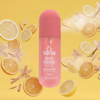 Spray pentru corp & par, cu parfum de citrice, vanilie si lemn de santal, Beach Paradise, Dr.PAWPAW, 200 ml