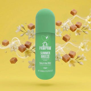 Spray pentru corp & par, cu parfum de iasomie, caramel si mosc, Summer Breeze, Dr.PAWPAW, 200 ml