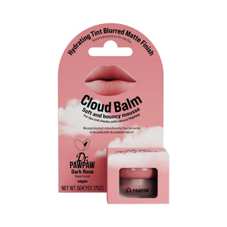 Balsam de buze tip mousse pentru buze si obraji, finish mat estompat, Cloud Balm, Dark Rose, Dr.PAWPAW, 5 g