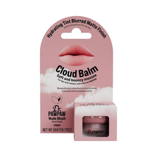 Balsam de buze tip mousse pentru buze si obraji, finish mat estompat, Cloud Balm, Nude Blush, Dr.PAWPAW, 5 g