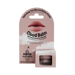 Balsam de buze tip mousse pentru buze si obraji, finish mat estompat, Cloud Balm, Suede Mocha, Dr.PAWPAW, 5 g