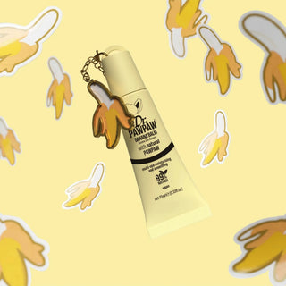 Balsam de buze multifunctional cu extract de papaya, ulei de ricin & aloe vera, cu breloc, Banana, Dr.PAWPAW, 10 ml