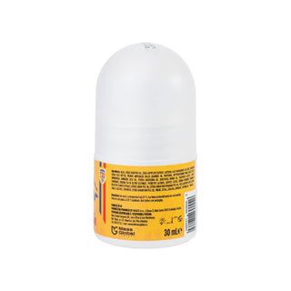 A 30 mL roll-on bottle of Dr. OTC Medicine, shown from the back side.