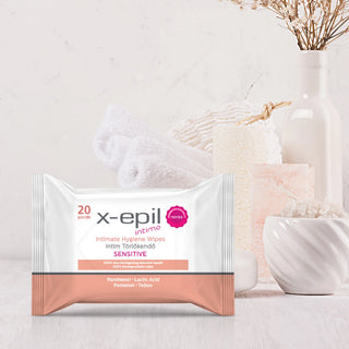 Servetele umede pentru igiena intima, piele sensibila, X-Epil intimo, 20 bucati