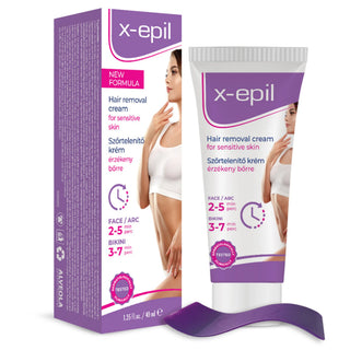Crema depilatoare pentru fata si linia bikinilor, X-Epil, 40 ml