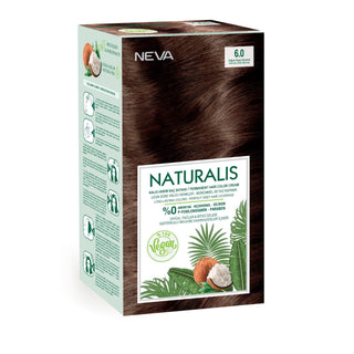 Vopsea de par vegana fara amoniac, Blond Inchis Intens 6.0, Naturalis, Neva, 150 ml