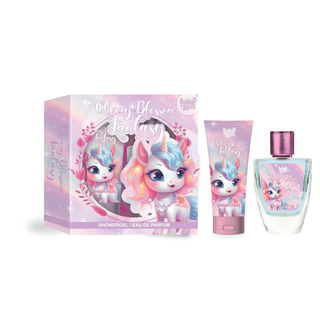 Set cadou pentru copii Cherry Blossom Fantasy, Bubble Bliss, 1 x 50 ml apa de parfum, 1 x 100 ml gel de dus