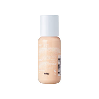 A bottle of DAKTOO SLF115 liquid foundation shown from the back, displaying the beige foundation shade and product text, on a solid white background.