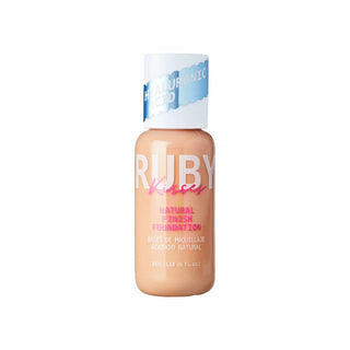 Ruby Woo foundation bottle with a white cap on a white background