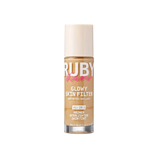 Ruby Glowy Skin Filter bottle on a white background