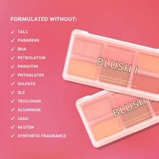 Paleta farduri de obraz Blush I, 6 nuante, Profusion Cosmetics, 16 g