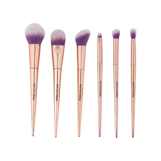 Set Brush Crush, 6 pensule de make-up & 2 bureti machiaj, Profusion Cosmetics, 8 articole