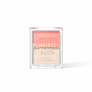 Paleta duo blush cremos & iluminator stralucitor Sunkissed Glow, nuanta Pink Sunrise, Profusion Cosmetics