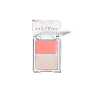 Paleta duo blush cremos & iluminator stralucitor Sunkissed Glow, nuanta Pink Sunrise, Profusion Cosmetics