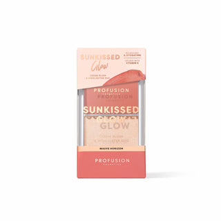 Paleta duo blush cremos & iluminator stralucitor Sunkissed Glow, nuanta Mauve Horizon, Profusion Cosmetics
