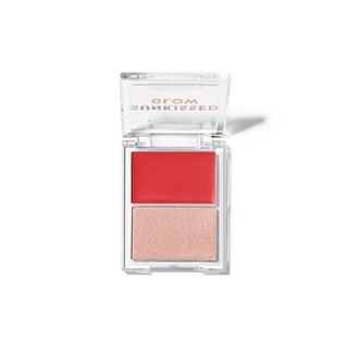 Paleta duo blush cremos & iluminator stralucitor Sunkissed Glow, nuanta Coral Heatwave, Profusion Cosmetics