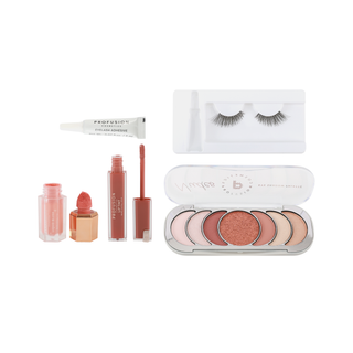 Set pentru machiaj - blush, lip tint, farduri & 1 pereche gene false, Yours Truly, Profusion, 4 articole