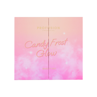 Set pentru machiajul fetei, ochilor si buzelor - 16 nuante de fard, iluminator, ulei pentru buze & scrunchie, Candy Frost Glow, Profusion