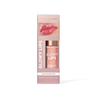 Profusion Cosmetics Glowy Lips ulei hranitor cu sclipici pentru buze, nuanta Main Character, 5 ml