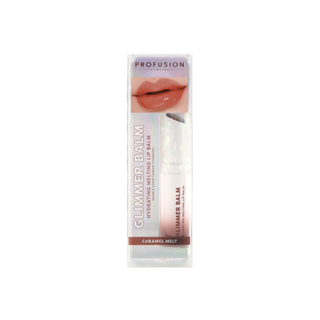 Profusion Cosmetics Glimmer Balm, Balsam de buze hidratant, cu textura cremoasa si sclipici, nuanta Caramel Melt, 2.8 g
