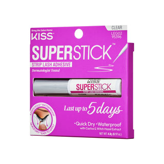 Kiss Superstick strip lash adhesive packaging on a white background