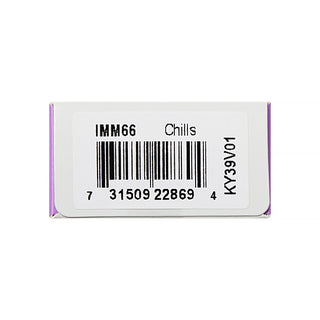 A white rectangular product box with a barcode label reading 'IMM66 Chills' and black printed text, shown on a plain white background.