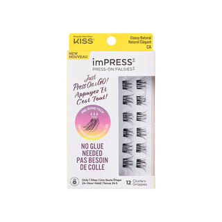 Kiss imPRESS press-on false eyelashes packaging on a white background