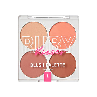 RUBY KISSES, Paleta farduri obraz Blush, Baring Bare, 4 x3.7 g