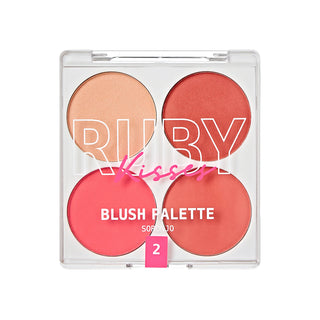 RUBY KISSES, Paleta farduri obraz Blush, Living' Bare, 4 x3.7 g