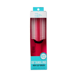 Miss Colors Care Detangling Non-Slip Brush in a red and white packaging box, shown against a plain white background.