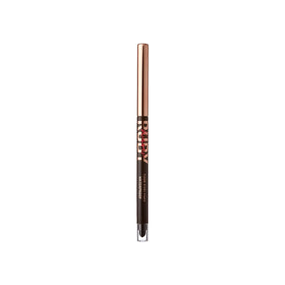 A single-ender eyeliner pencil with a metallic rose gold cap and a dark brown barrel, featuring the brand name 'RUBY' in gold lettering, shown against a plain white background.