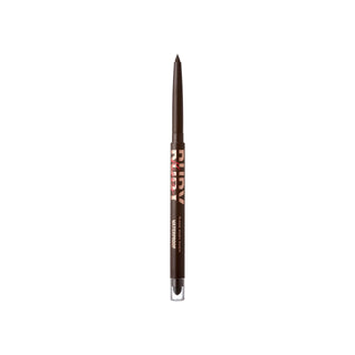 A single dark brown makeup pencil with gold and pink lettering on the barrel, shown vertically against a plain white background.