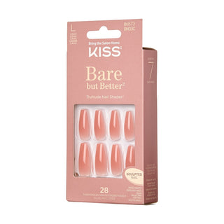 KISS, Unghii false Bare But-Nude Glow, 28 bucati