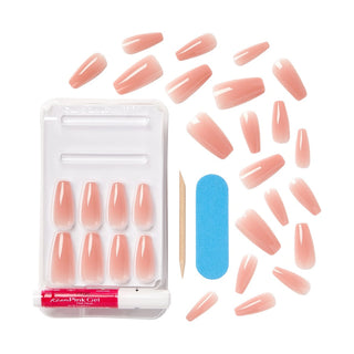 KISS, Unghii false Bare But-Nude Glow, 28 bucati