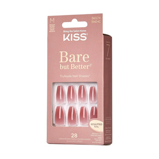 KISS, Unghii false Bare But Better, lungime M, Nude, 28 bucati