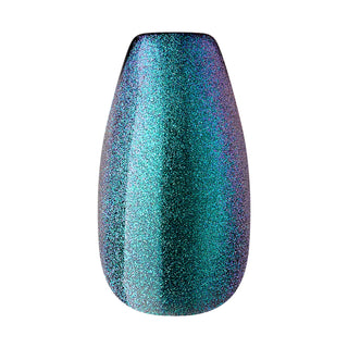 Multicolored glittery nail polish on a white background