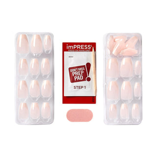 KISS, Unghii false imPRESS Bare French, Genuine, 30 bucati