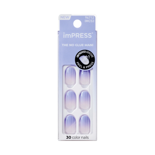 imPRESS nail packaging with pink nails on a white background