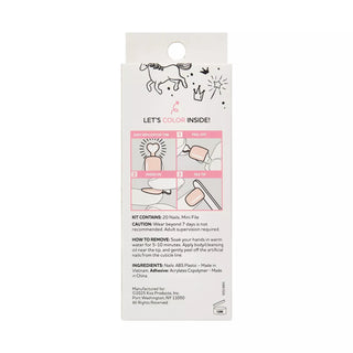 KISS, Unghii false imPRESS Mini pentru copii, Berry Cute, 20 bucati