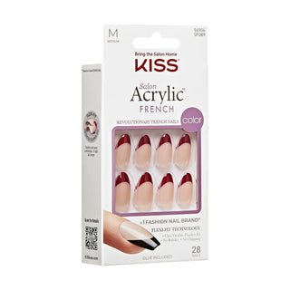 KISS, Unghii false Salon Acrylic French Color, Catchy, 28 bucati