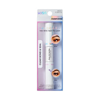 Falscara eyelash adhesive packaging with Kiss brand on a white background