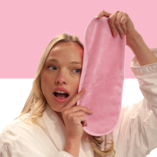 Prosop pentru indepartarea machiajului, cu buzunar, culoare roz, Afterspa Face, Afterspa, 1 articol