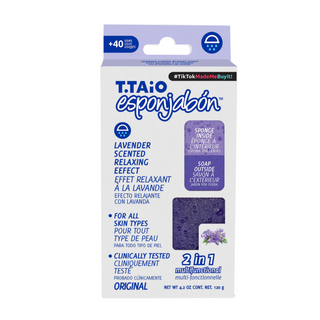 2 in 1 Burete de baie si sapun incorporat, cu parfum de lavanda, efect relaxant, Esponjabon, 120 gr