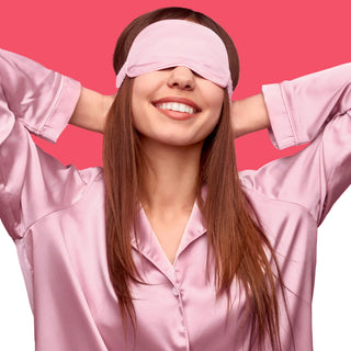 Masca de dormit din satin, fina, culoare roz, Afterspa Lifestyle, Afterspa, 1 articol