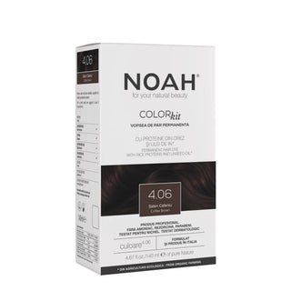 NOAH Colorkit permanent hair color box in shade 4.06 Satin Calmeau Coffee Bean, shown on a clean white background.