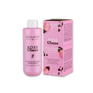 Gel de dus exfoliant cu extract de cacao, trandafir & albastrele, Rose Choco, BIOEARTH, 250 ml