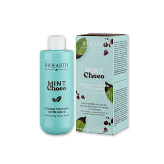 Gel de dus exfoliant cu extract de cacao, eucalipt & ulei essential de menta, Mint Choco, BIOEARTH, 250 ml