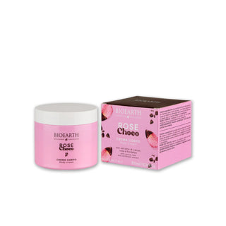 Crema pentru corp, cu extract de cacao, trandafir & albastrele, Rose Choco, BIOEARTH, 300 ml