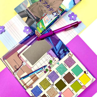 Paleta de farduri pentru pleoape, cu pigmenti presati, Attitude Academia, Manga Collection, Rude Cosmetics, 15 nuanțe