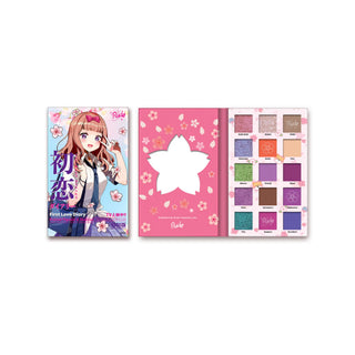 Paleta de farduri pentru pleoape, cu pigmenti presati, First Love Diary, Manga Collection, Rude Cosmetics, 15 nuanțe